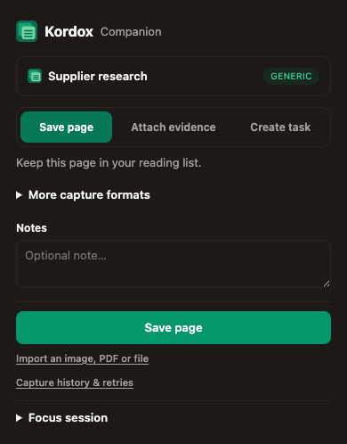 Companion capture actions with demonstration data